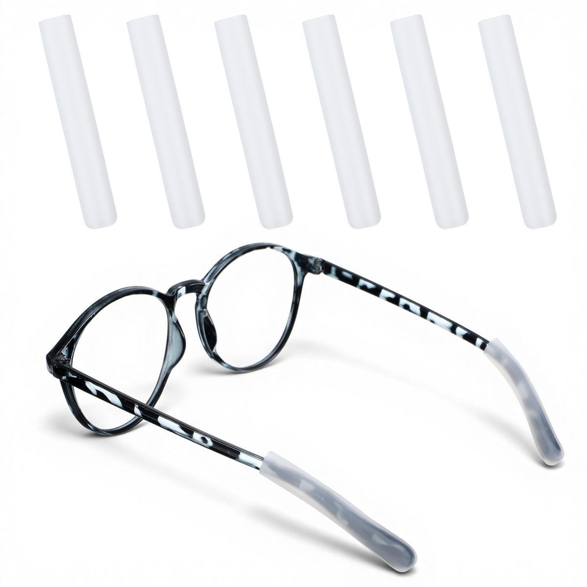 Chsoejuf 6PCS Anti-Slip Silicone Eye Glasses Ear Cushion Elastic Comfort