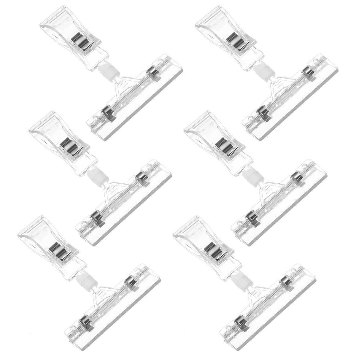 Chsoejuf 6PCS Double Sided Sign Holder Clip Clear Merchandise Pop Clips