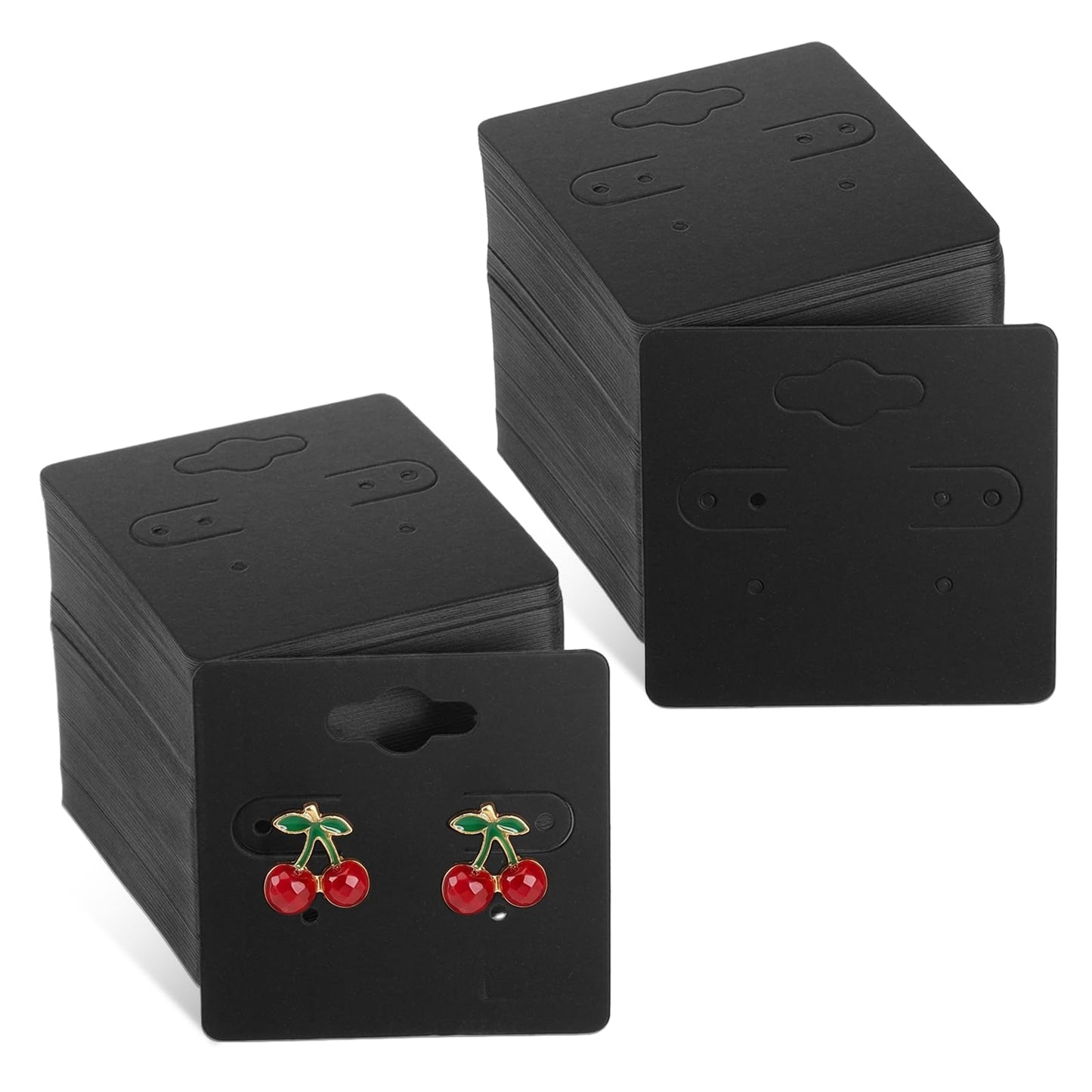 Ymapinc 200Pcs Black Earring Display Cards for Selling, Jewelry Holder Cards with Pre-Drilled Holes, Vendor Display Supplies for Retail Selling & Organizing (1.97x1.97 Inches)