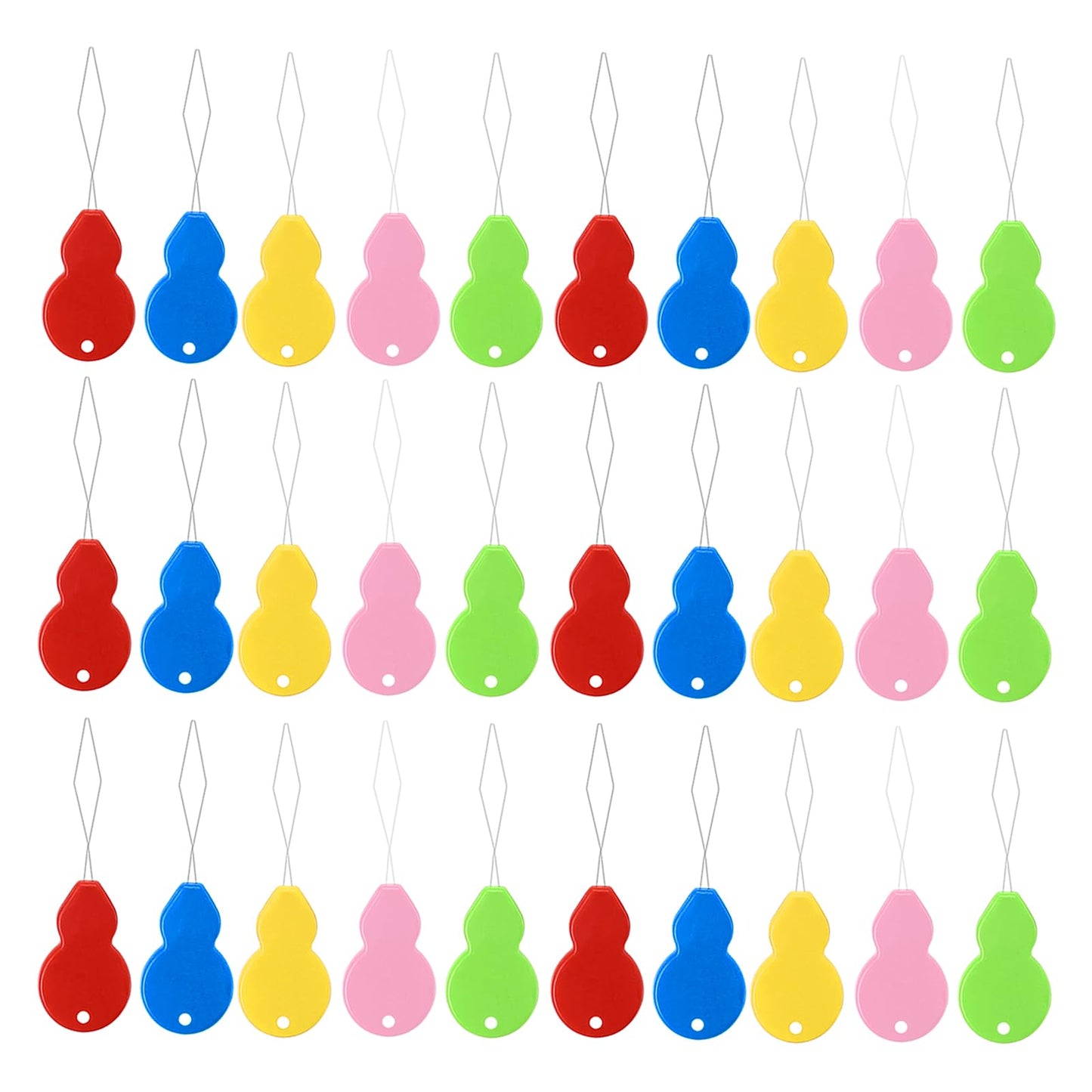 Teaaha Pack of 50 Needle Threaders, Colour Plastic Pumpkin Shape Threading Aid for Sewing Needles Threading Aid Sewing Machine for Small Eyes Needle for DIY Craft Embroidery Threader (Random Colour)