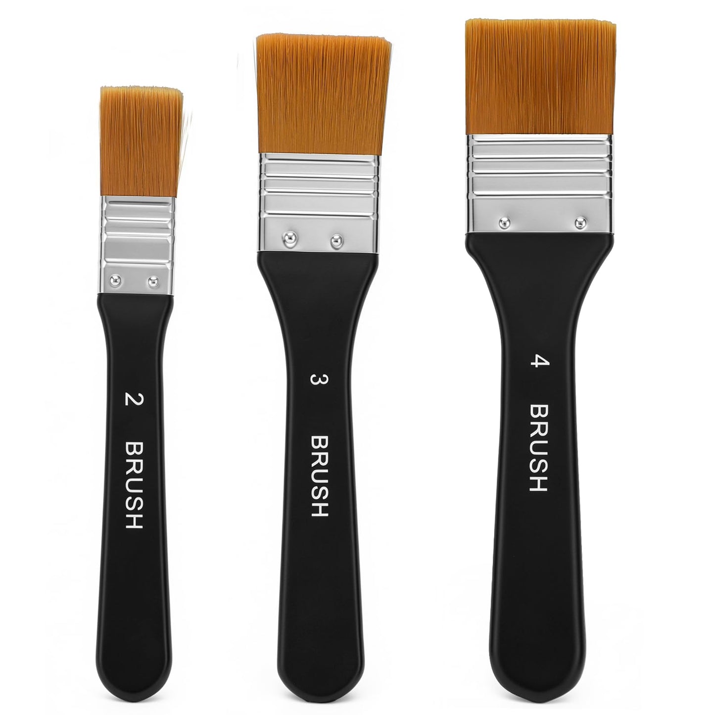 Chsoejuf 3PCS Acrylic Paint Brushes Wide Flat Big Wash Brush Set