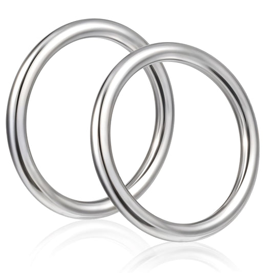 2 Pack 3" Metal O Ring, Seamless Welding Stainless Steel Rings,Metal Buckle Loops Crafts, Smooth Round Ring for Hanging Flower Basket Crafts Making Dog Leash Collar Hardware (Silver)