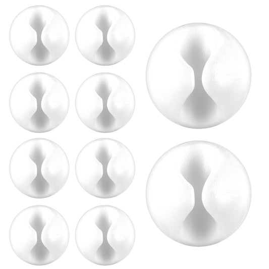 Xinjoduz 10 PCS Mini Cable Clips, Wire Organizers for Cords Dust-Proof Adhesive Cable Management Clips Phone Cord Holder for Nightstand, Desk, Home, Office, Car, Cubicle(white)
