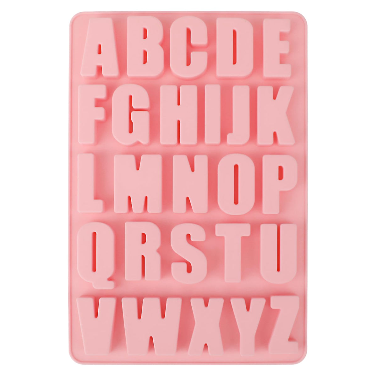 Ymapinc Silicone Letter Molds, 26 Cavities Silicone Wax Moulds for Crayon, Resin, Chocolate, Candy, Cake Baking Decor, Easy to Release and Clean, BPA Free, Pink, 10.67x7.13x0.49 inches