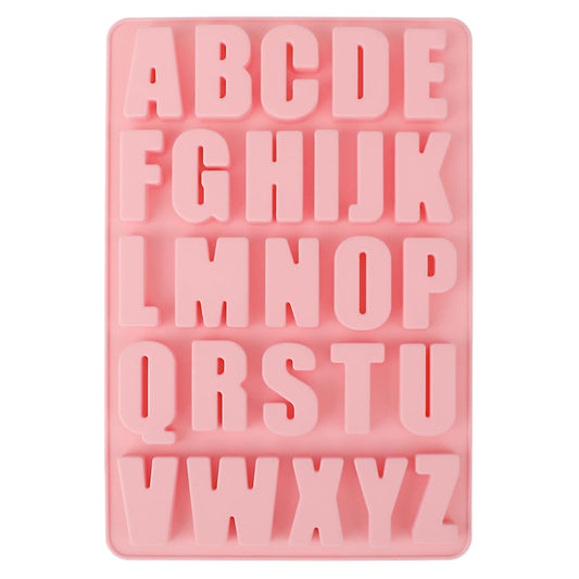 Ymapinc Silicone Letter Molds, 26 Cavities Silicone Wax Moulds for Crayon, Resin, Chocolate, Candy, Cake Baking Decor, Easy to Release and Clean, BPA Free, Pink, 10.67x7.13x0.49 inches