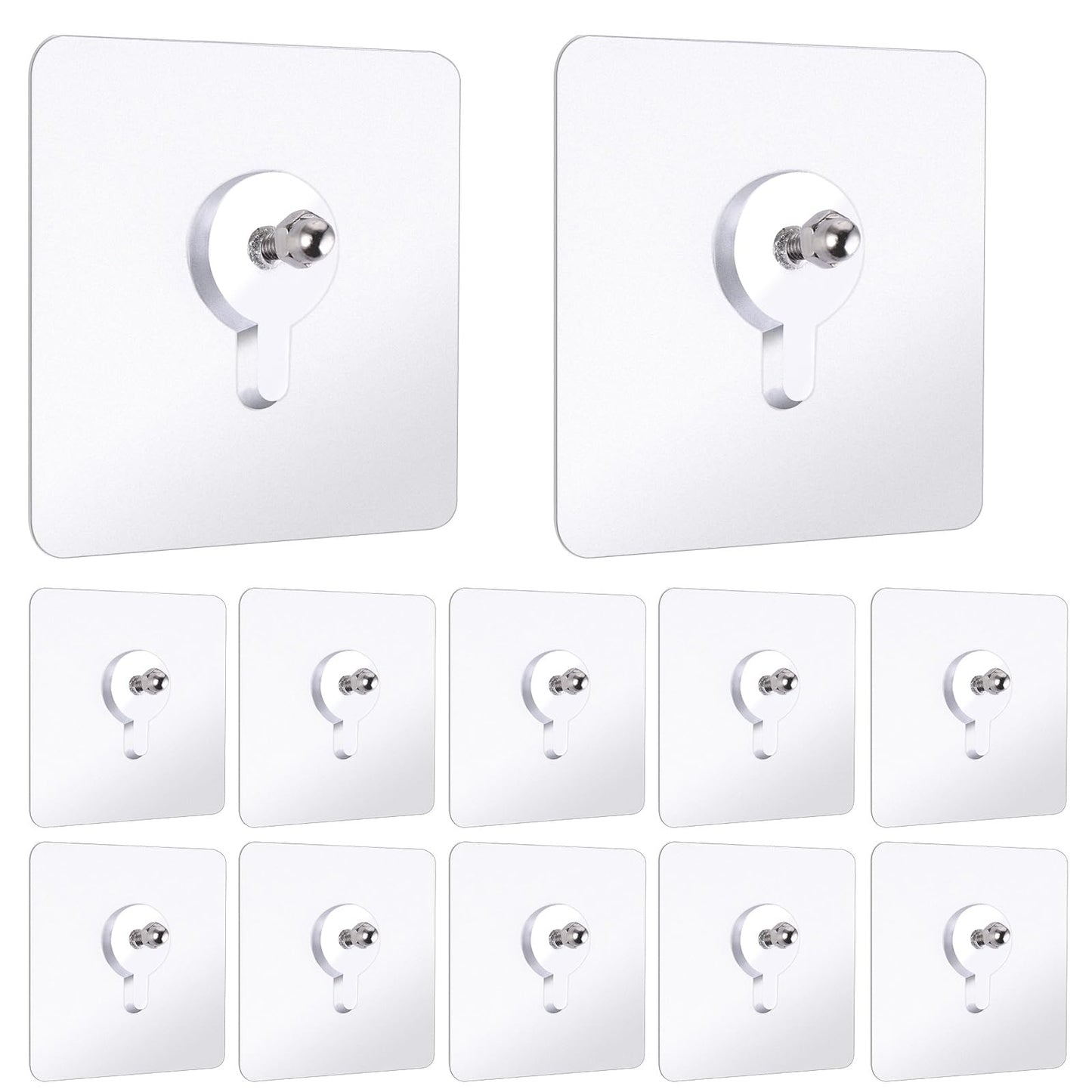 12PCS Self Adhesive Hanging Nails, Nail Free Sticker Hook, Transparent Wall Hooks Adhesive, Wall Stickers for Hanging Sticky Hook for Wall Art Mirror Living Room Bathroom Kitchen Home