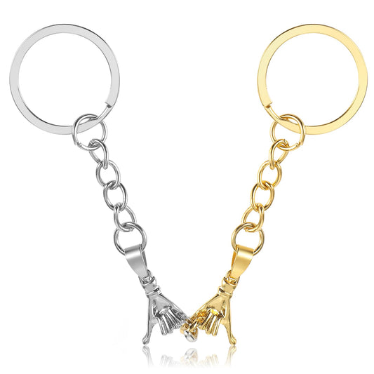 2 PCS Couples Keychain Set Matching Keychain for Couple Pinky Promise Keychain Matching Key Chains Matching Couple Keychain Anniversary Couples Matching Gifts for Boyfriend Girlfriend Wife Husband