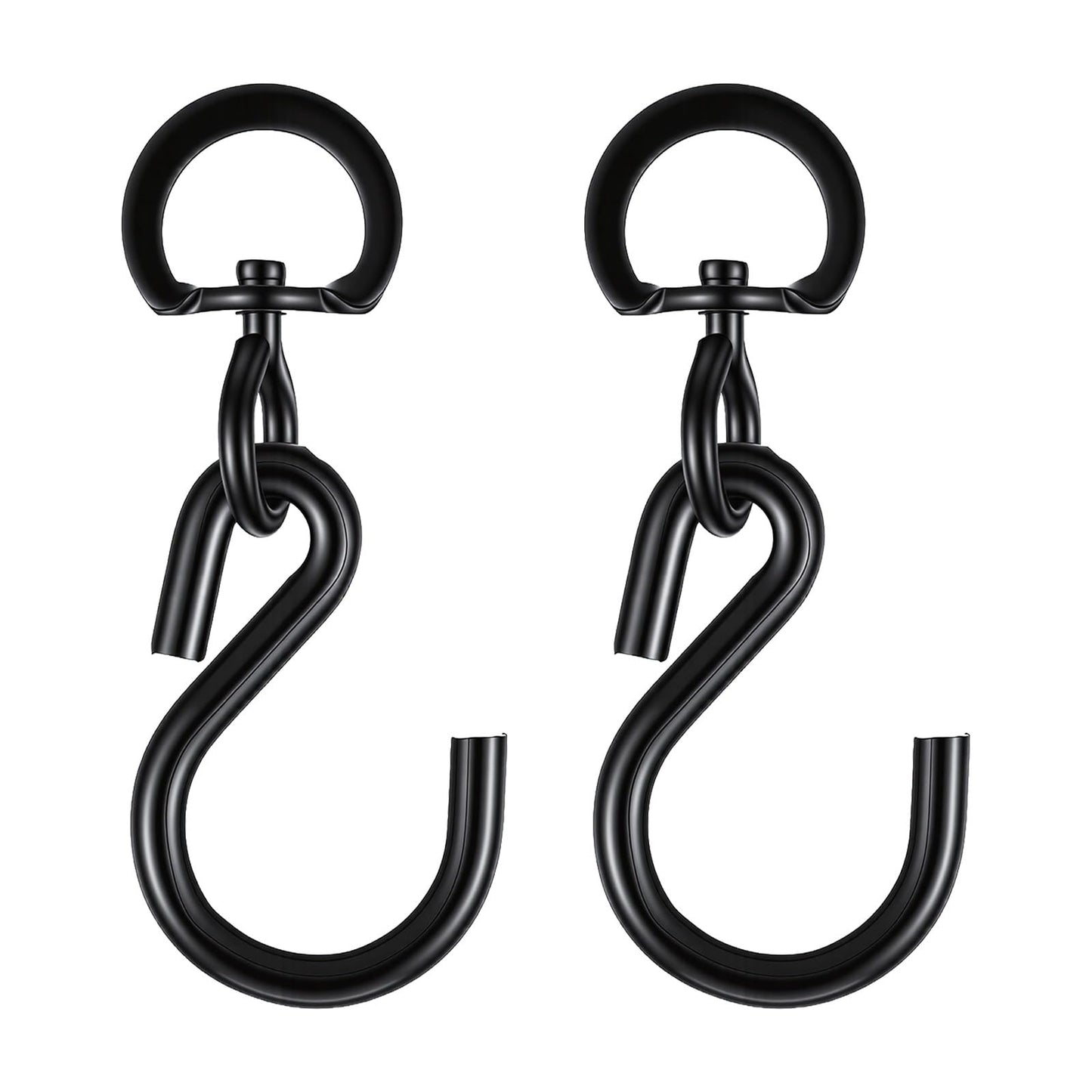 Xinjoduz 2 Pack Swivel S Hooks for Hanging Plants, Heavy Duty Dual 360° Swivel Plant Hangers, Rotating Hanging Basket Hooks for Flower Pots, Bird Feeders, Wind Spinners & Outdoor Decor - Sturdy and Du