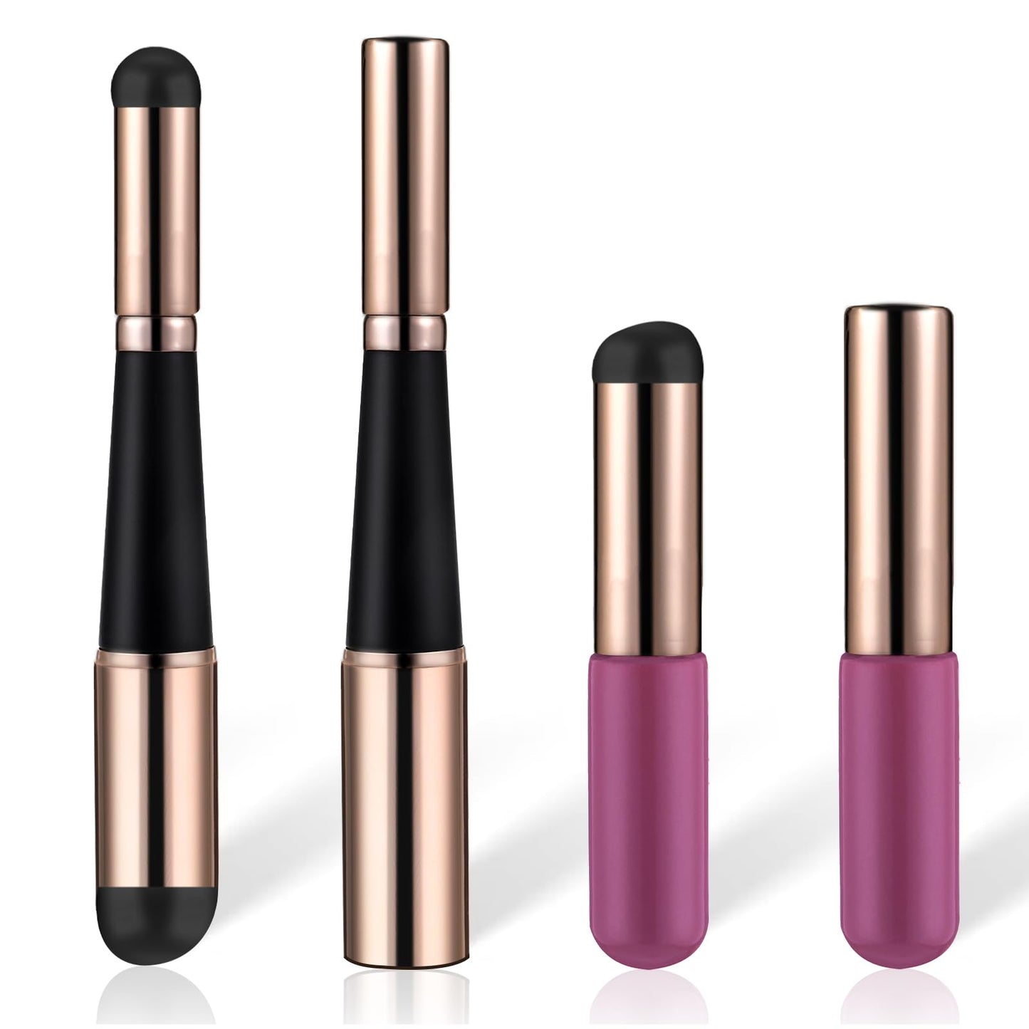 Tyqour 2Pcs Silicone Lip Brush Applicator Double-Headed Reusable Lip Mask Applicator Portable Lipstick Applicator Brushes Beauty Tool Kits for Lip Balm, Lip Gloss, Lip Stick and Concealer