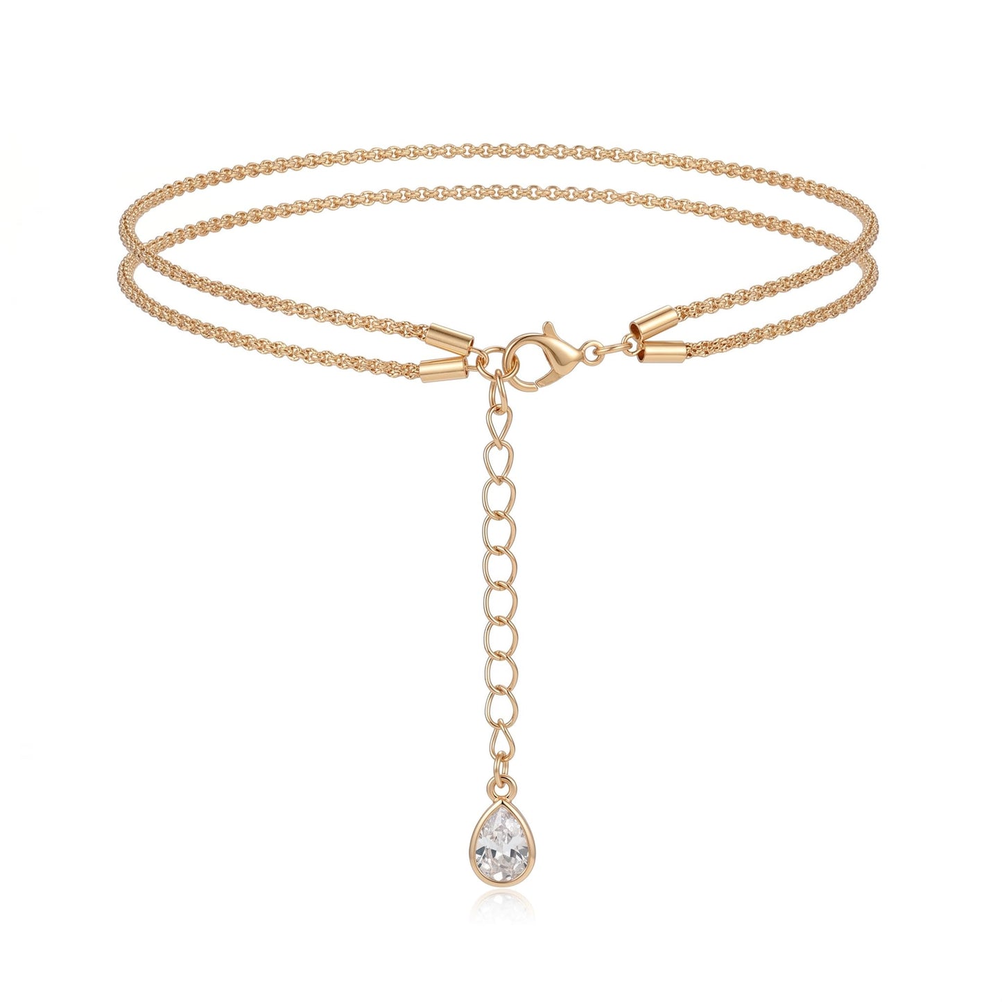 Nogeqi Gold Anklet Waterproof Anklet for Women, Trendy Anklets for Women, Adjustable Anklet Adjustable Stackable Beach