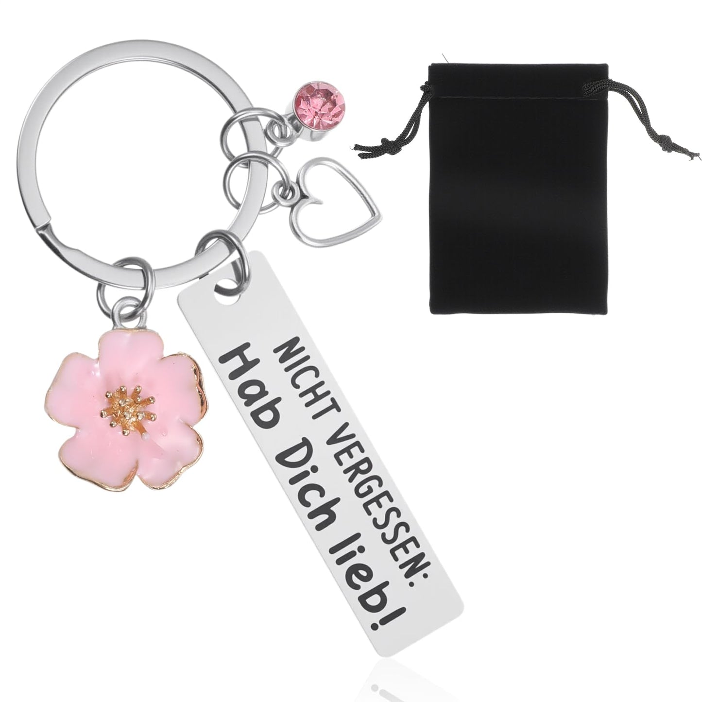 Nogeqi I Love You Keyring with Heart Best Friend Gifts for 18th Birthday Girl Courage Gift Get Well Gifts Women Mum Sister Girlfriend Colleague