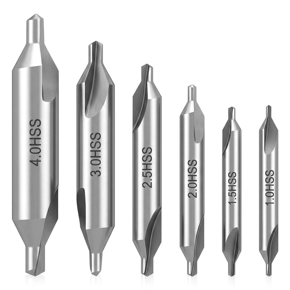 6pcs Center Drill Bits Set High Speed Steel Center Drill Countersink Tools