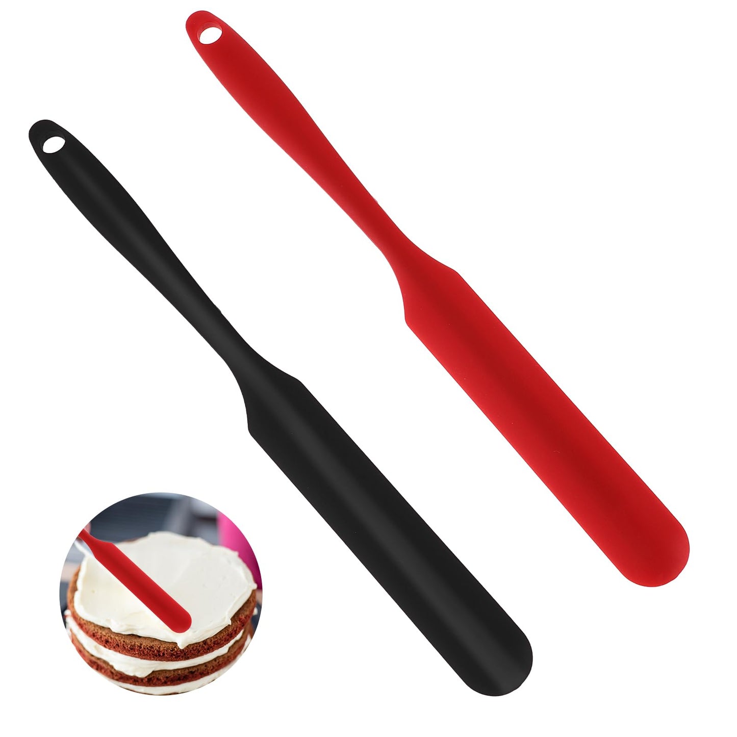 2pcs Small Silicone Spatula,Mabor Jar Spatula,Food Grade Silicone Material,Baking and Cake Icing,Non-Stick Silicone Scraper Tools,Spatulas for Jars Blenders Stirring Mixing