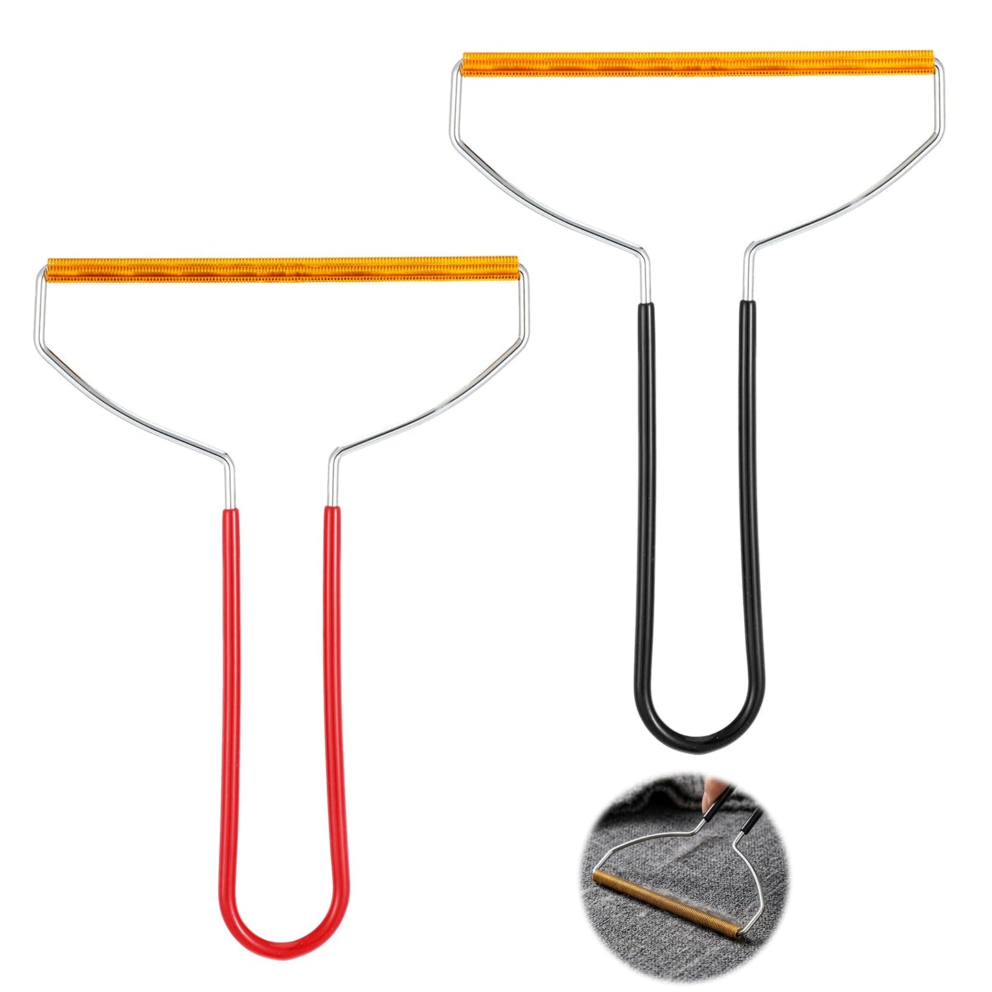 Chsoejuf 2 Pack Portable Pet Hair Remover Carpet Scraper & Carpet Rake Tool