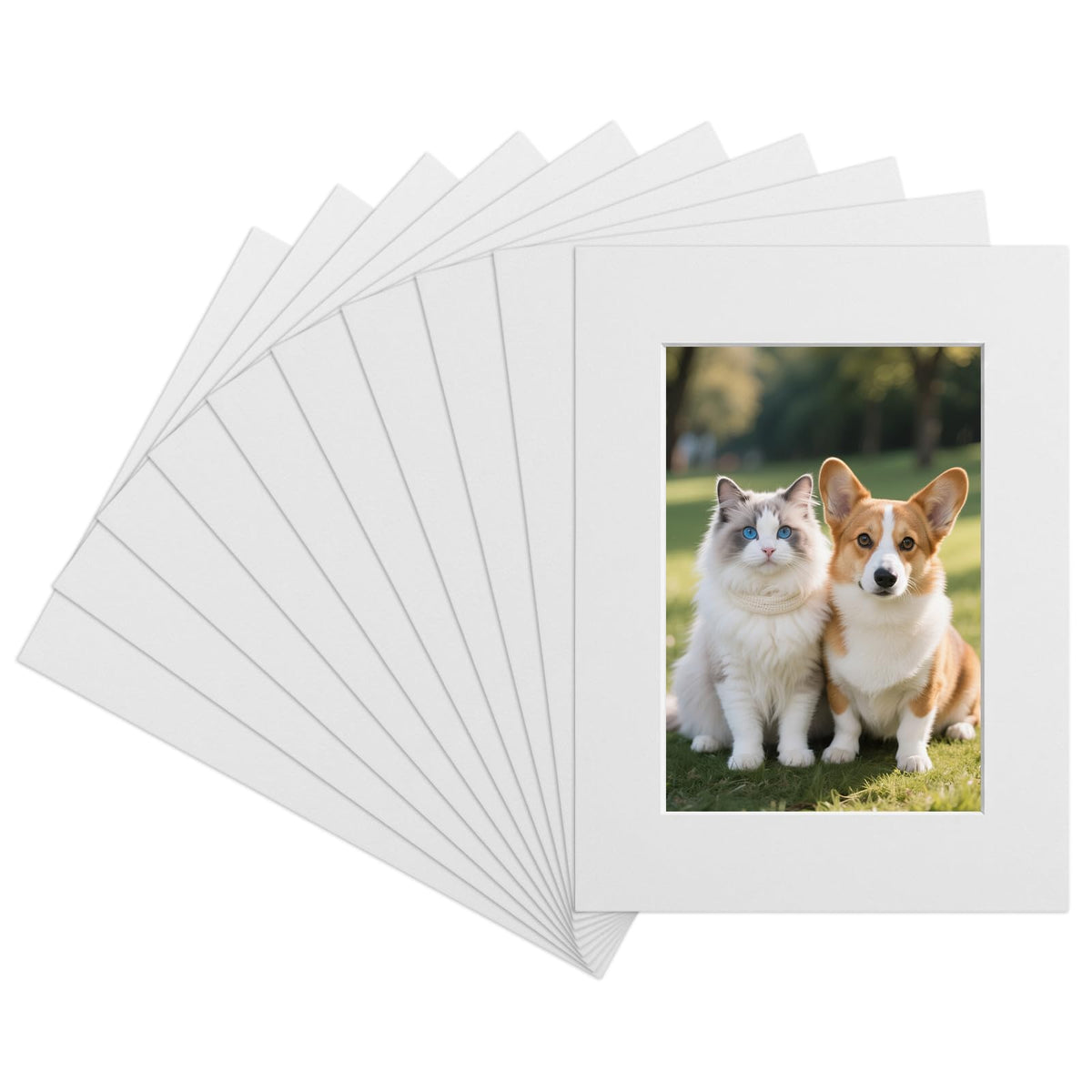 Chsoejuf 10 Pack Picture Frame Mats, White No Acid 5x7 Photo Mats