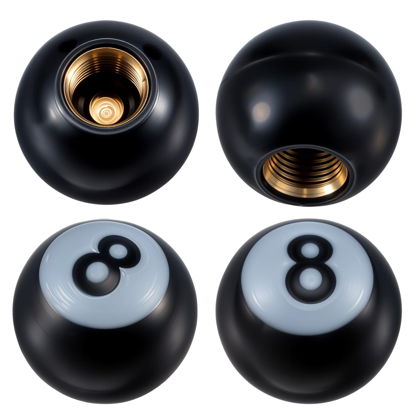 Ymapinc 4PCS 8 Ball Tire Valve Stem Caps, Universal Cool Tire Valve Caps with Pool 8 Ball Design, Dustproof and Air Leakage Proof for Cars, Bikes,Motorcycles,Bicycles,Valve Inner Diameter 0.29 inches