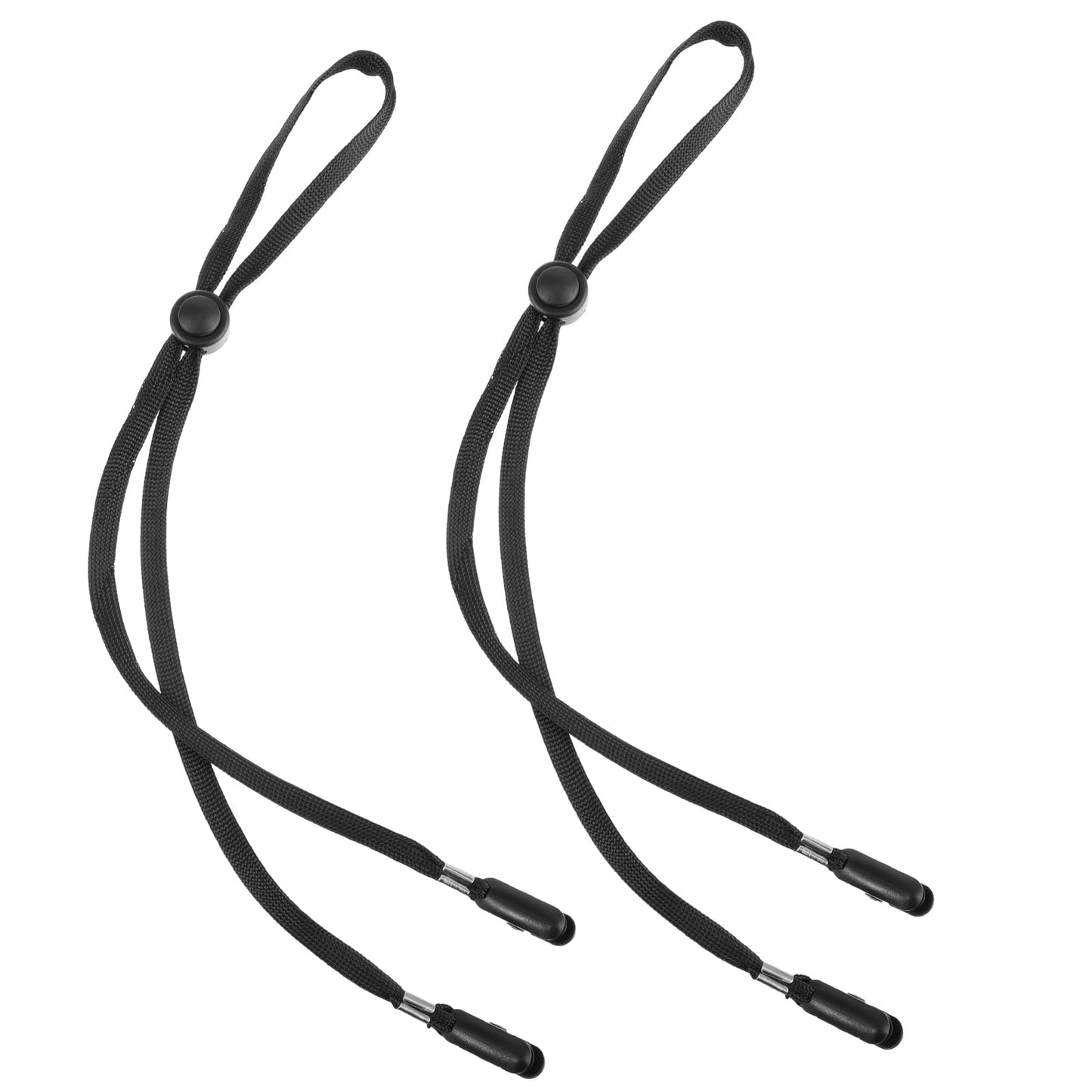 2PCS Hat Clips for Wind Adjustable Hat Strap Stampede String, Elastic Hats Removable Chin Ties Cord Anti-Wind & Anti-Lost Cap Ties Strap for Outdoor Activities Golfing Boating and Fishing, Black