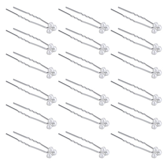 12Pcs Pearl Bobby Pins Pearl Pins for Hair Pearl Hair Pins for Wedding Bridal Hair Accessories Pearl Wedding Hair Accessories Pearl Pearl Crystal Bobby for Bride Bridesmaid Women Girls (Silver)