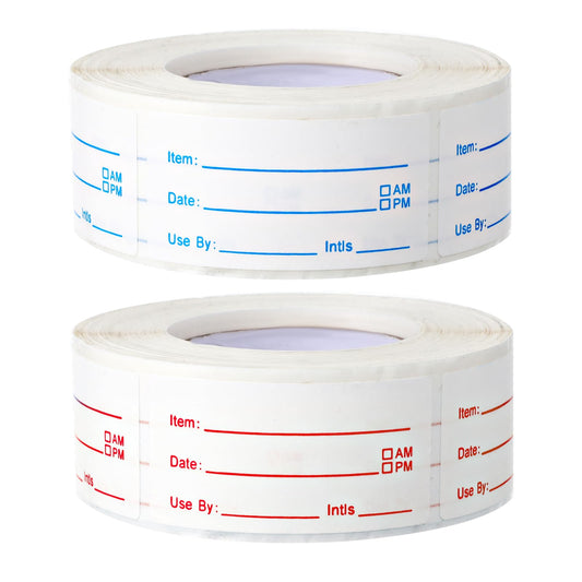 1000 Pcs Removable Freezer Labels Self-Adhesive Food Label Stickers Refrigerator Food Labels Waterproof Oil Resistant No-Residue Super Sticky for Kitchen Restaurants Food Containers 2 Rolls