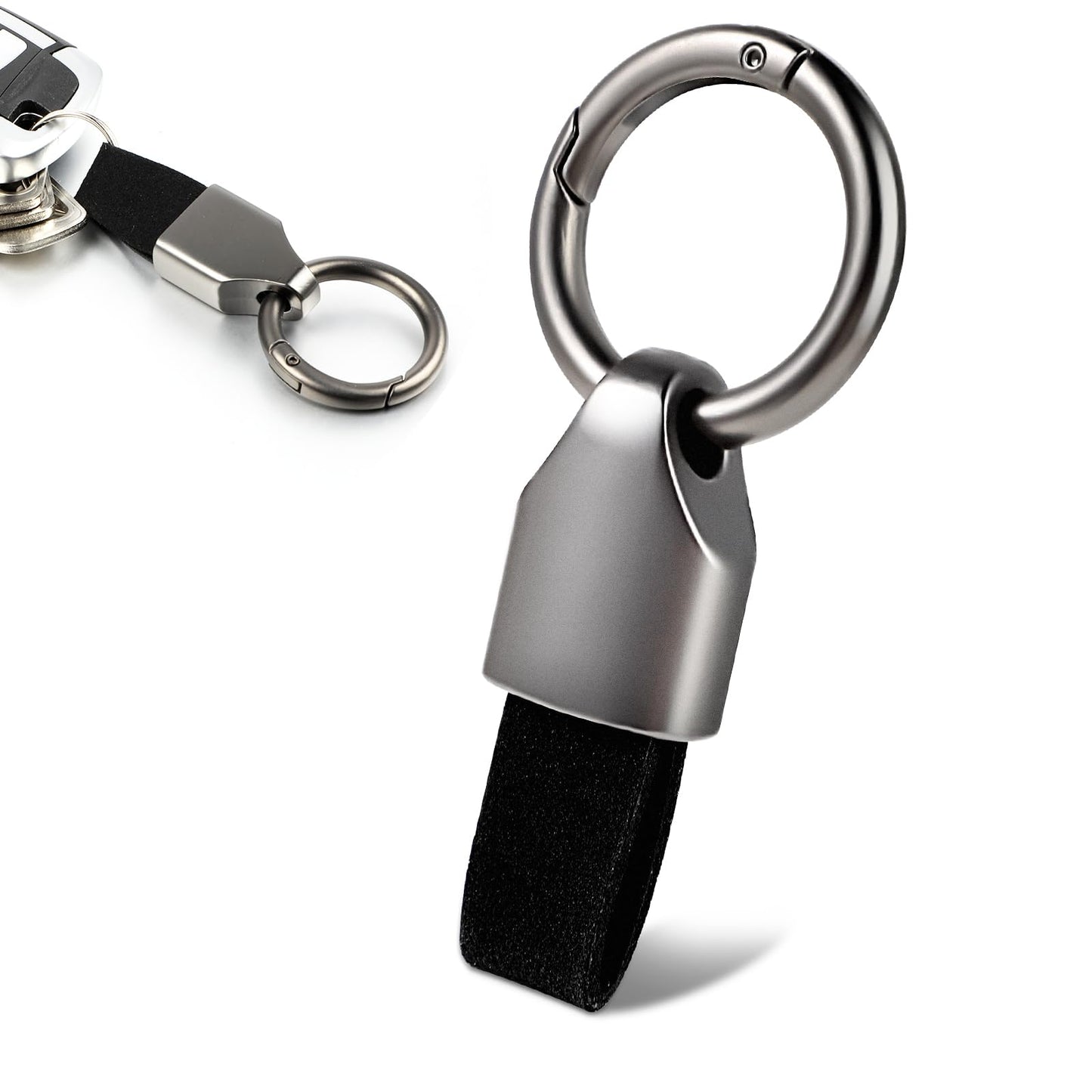 Ymapinc Car Key Chain Ring Clip, Small Key Fob Car Key Holder Accessory with Keyrings Zinc Alloy Buckle for Men