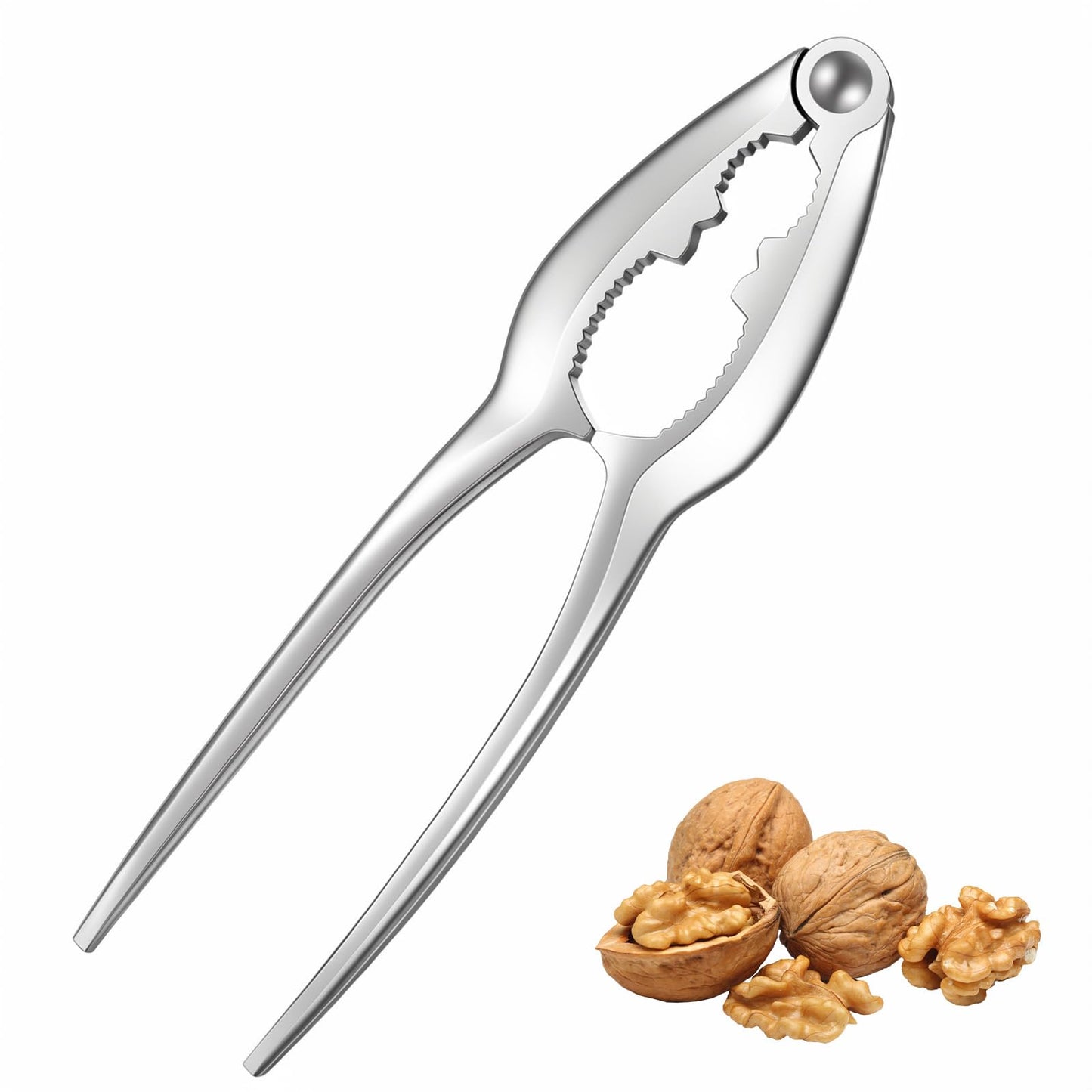 Nut Cracker Nutcracker for Nuts, Nut Cracker Tool - Zinc Alloy Silver