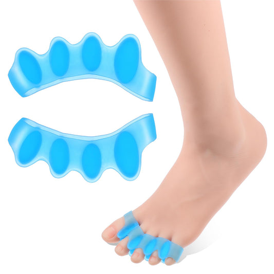2Pcs Toe Separators for Women and Men Silicone Toe Spacers Gel Toe Separators to Correct Your Toes Correct Toes Spreaders for Feet for Overlapping Toes Hammer Toe Crooked Toes Yoga Athletic (Blue)