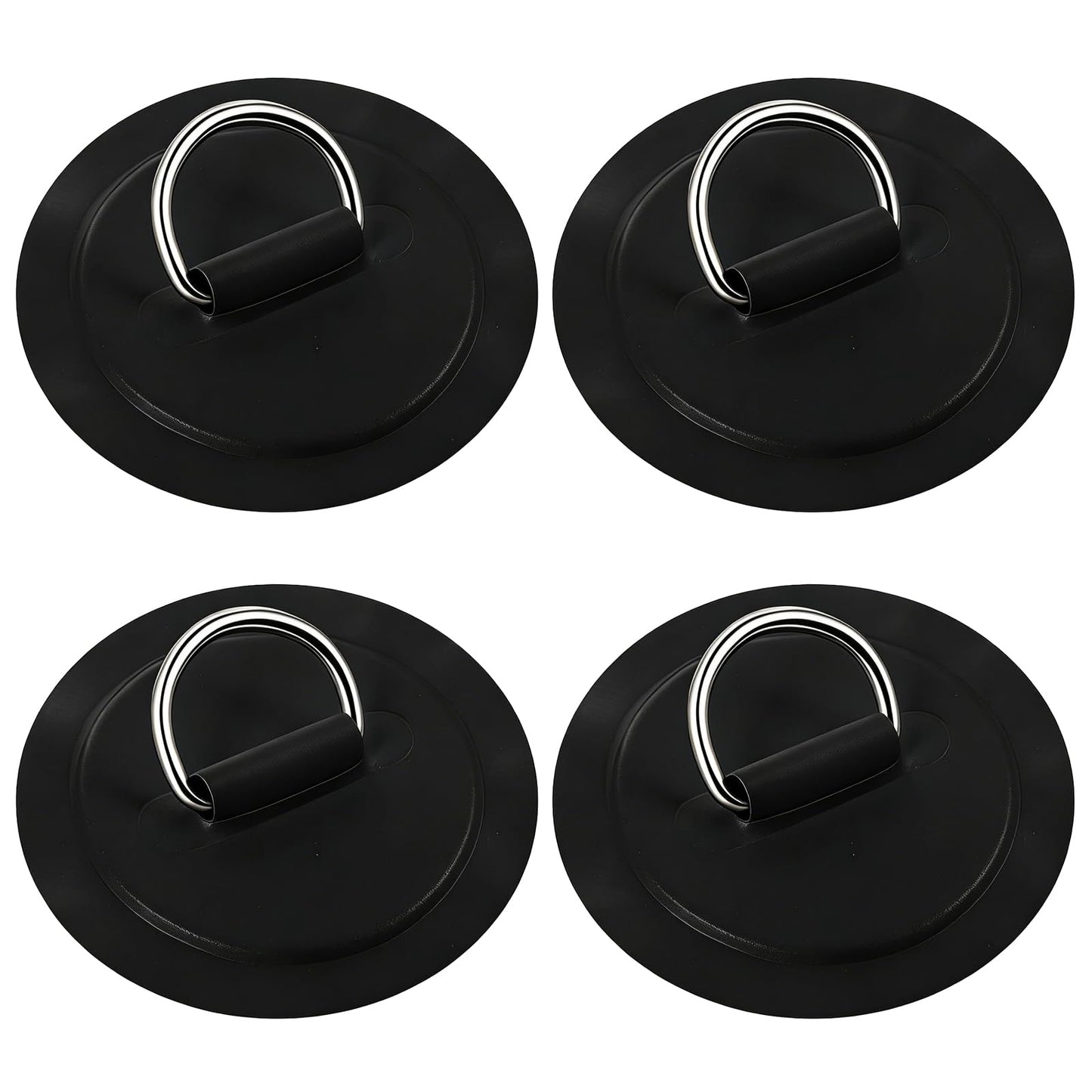 Xinjoduz 4PCS Stainless Steel D Kayak Paddle Drip Rings Patch Waterproof PVC Repair Patchs Pad Paddle Board Accessories for Inflatable Boat Dinghy Kayak Surfboard Rafting Canoe, No Glue Include(Blue)