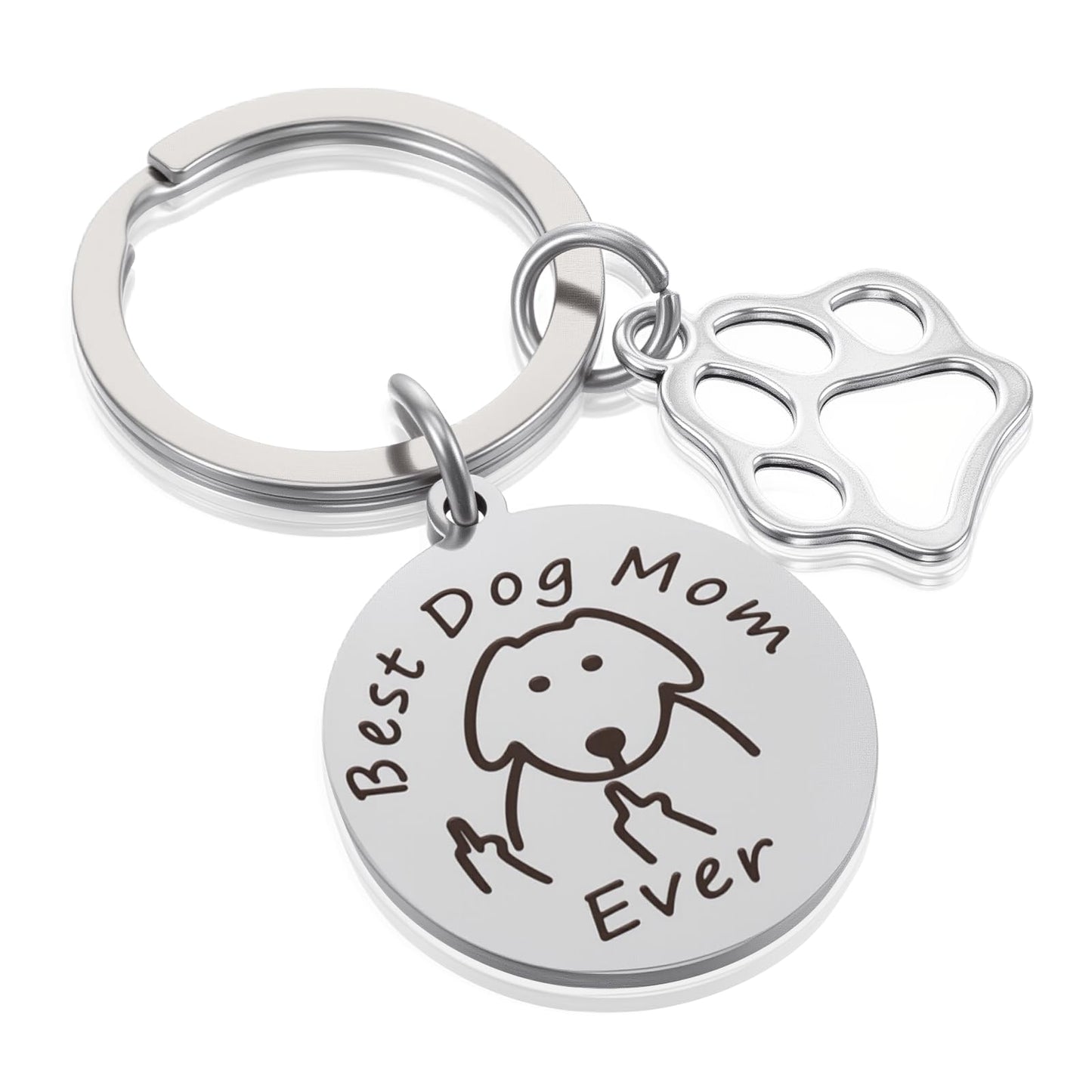 Nogeqi Dog Paw Keyring Best Mum Pendant Gift for Dog Owners, Dog Keychain, Dog Mom Gifts Kechain, Dog Lover Gifts for Women and Girls