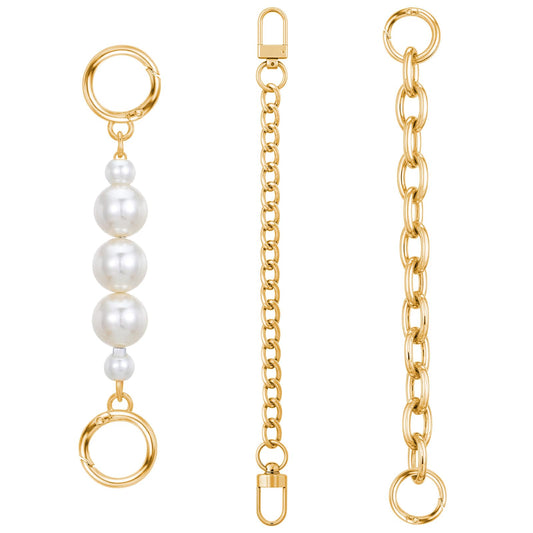 3 Pcs Fanny Pack Extender Strap Necklace Extenders for Women Bag Charm Chain Gold Purse Chain Lobster Clasp Replacement Handbag Decoration for Handbags Crossbody