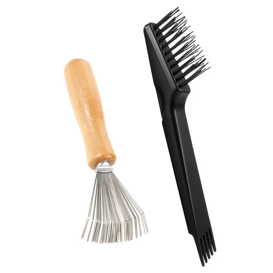 2 PCS Hairbrush Cleaner Tool Set Comb Cleaner Brush, Mini Convenient Hair Brush Cleaner Compact Soft Hair Brush Cleaning Tool for Removing Hair Dust Home and Salon Use(Black)