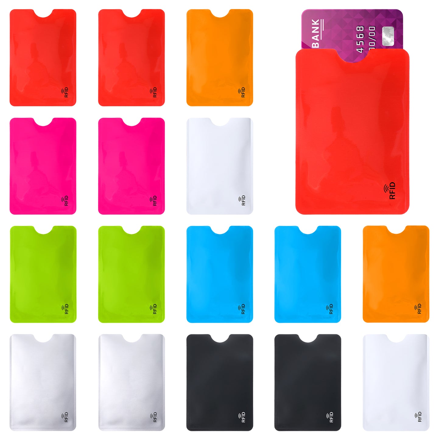 Rfid Blocking Sleeves, 16PCS Aluminum Foil Sleeves for Credit Cards