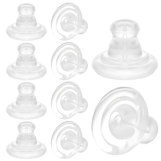 10 Pcs Silicone Earring Backs for Wire Earrings Locking Earring Backs for Studs/Droopy Heavy Earring Hypoallergenic and Comfort Rubber Earring Backs for Studs Safety Back Stoppers for Women Men