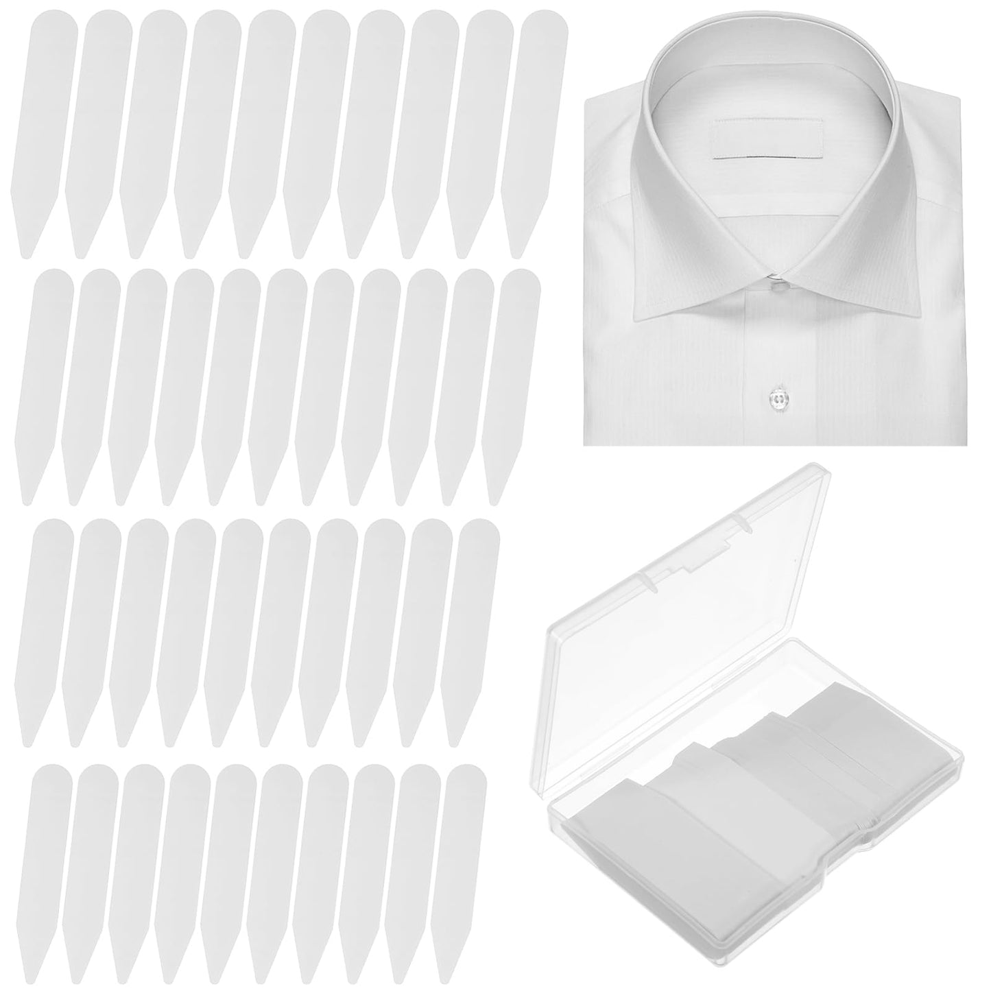 Set of 200 Collar Stays for Men's Shirts Collar Stays for Men Shirt Holder Men's Collar Reinforcers Made of Chopsticks Shirt Collar Insert Plastic 5 Sizes