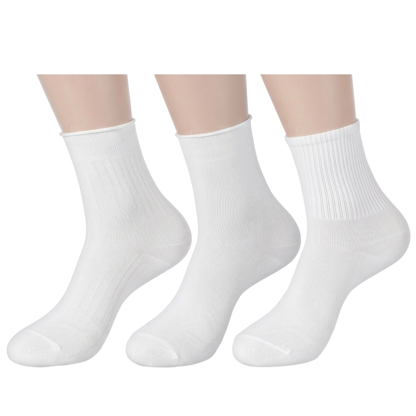 Ouligay 3 Pairs White Ankle Socks for Women Thin Ruffle Socks Frilly Comfortable Cotton Dress Sock Summer Soft Cotton Crew Sock for Teen Women Ladies and Girls