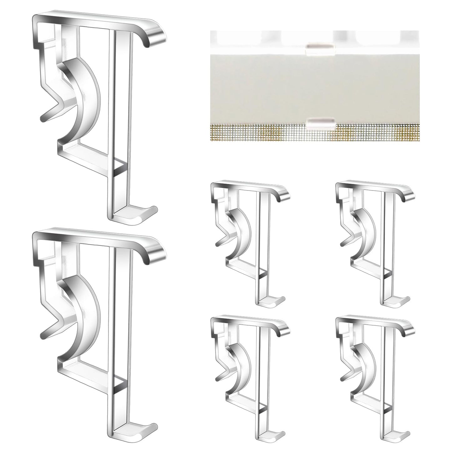 6PCS Plastic Valance Clips For Blinds 2 Inch Clear Blind Clips For Valance Hidden Channel Valance Clips Wood Blind Valance Clips Window Blind Clips For Wood Or Faux Wood Horizontal Blinds Valance