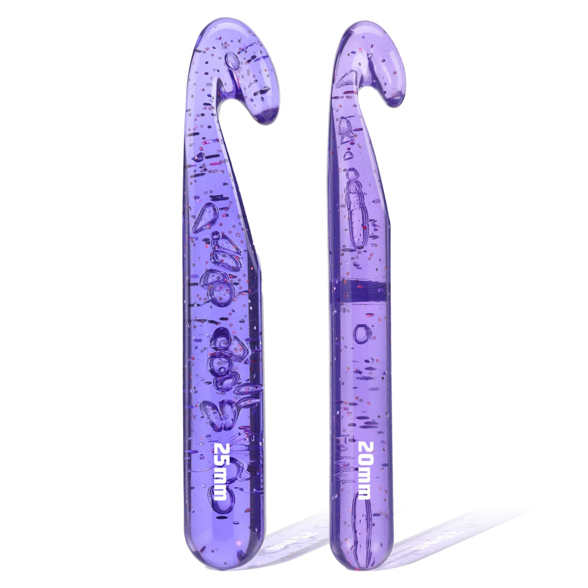 Chsoejuf 2PCS 20/25 mm Large Crochet Hook for Chunky Yarn Ergonomic