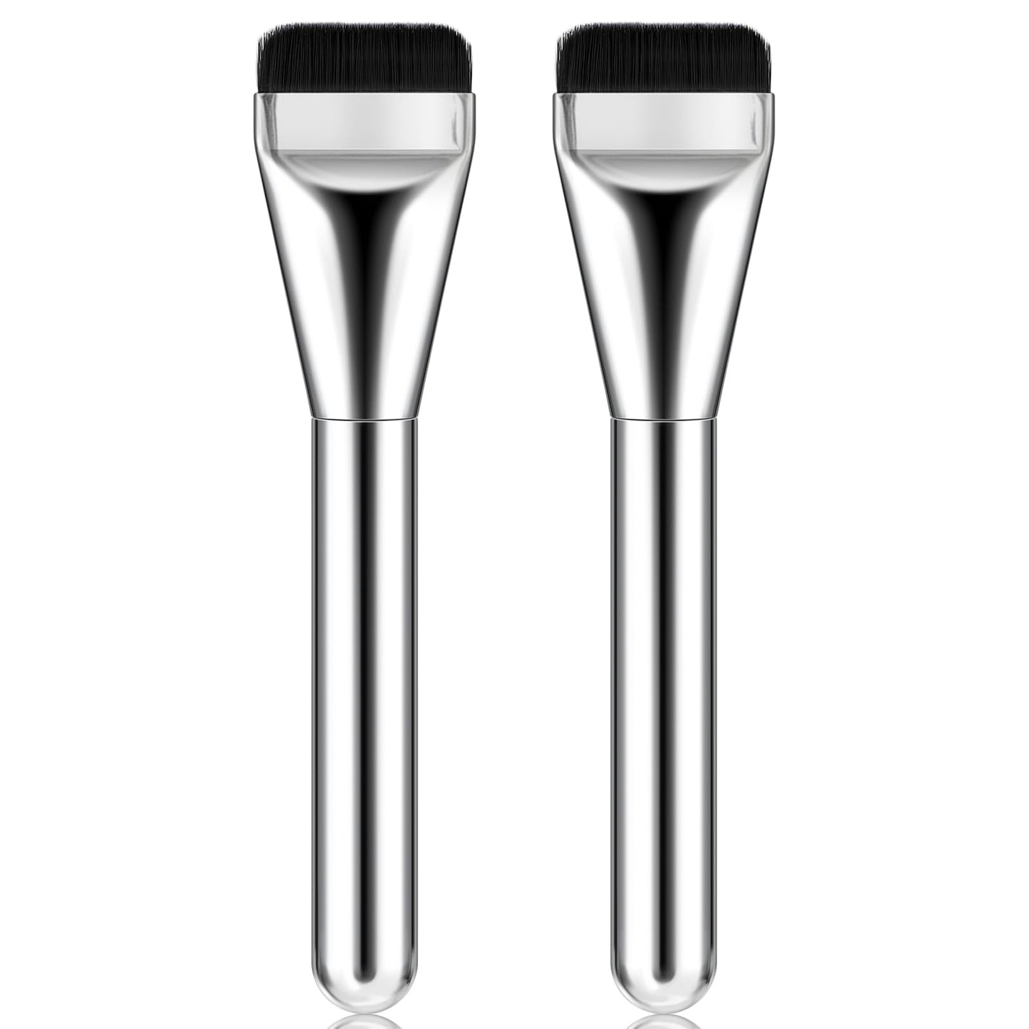 Tyqour 2Pcs Flat Foundation Brush for Liquid Makeup Thin Flat Makeup Brush Liquid Foundation Brush With Flat Top for Cosmetic Application and Face Makeup