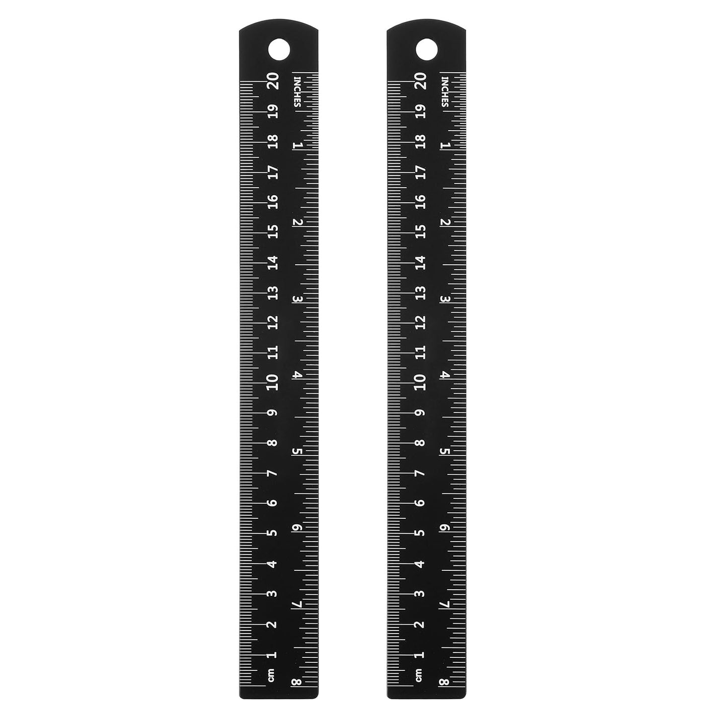 Matwsec 2PCS 8 Inch Metal Rulers Straight Edge Ruler 200mm Metal Measuring Ruler for School Office Geometry Crafting Gifts