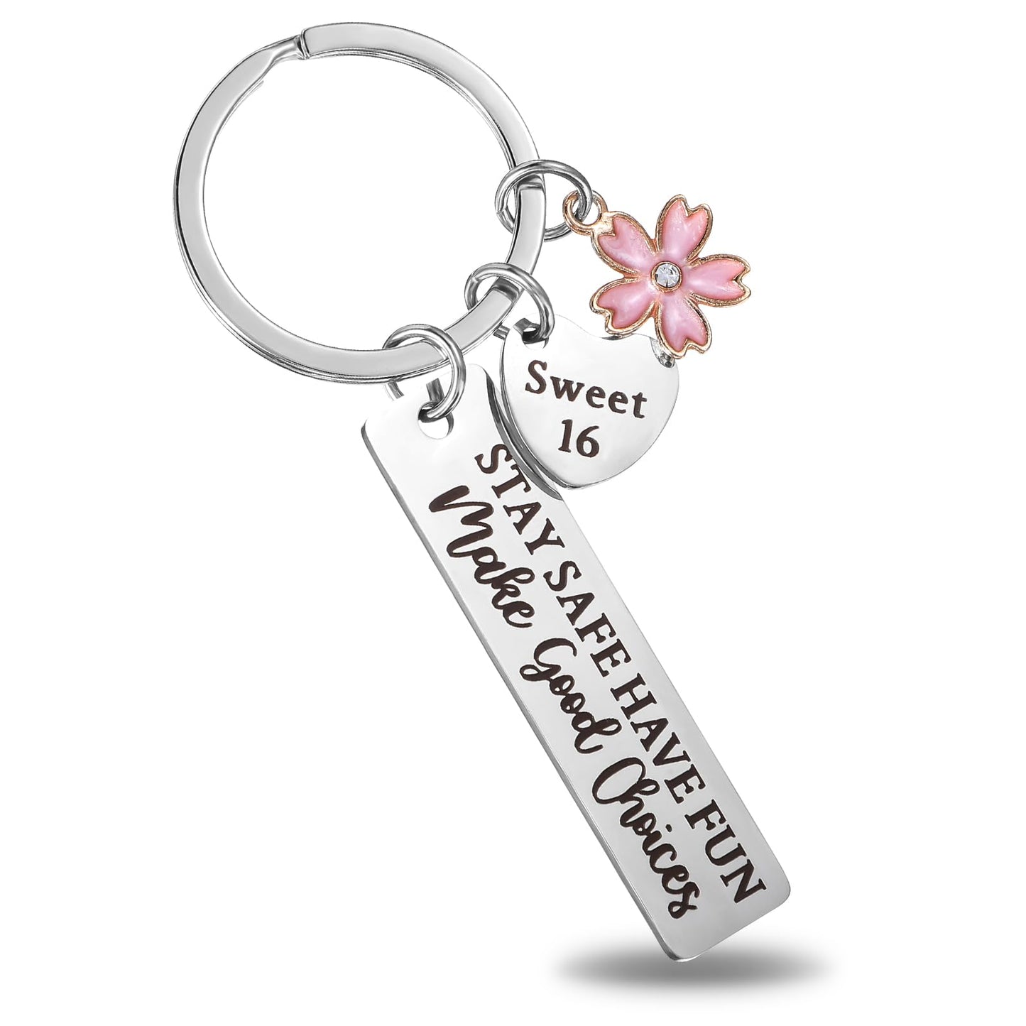 Tyqour Sweet 16 Keychain for Girls, 16th Birthday Gifts for Girls, Sweet Sixteen Gifts for 16 Year Old Girl, Sweet 16 Party Decorations Birthday Presents for Women Sister Daughter