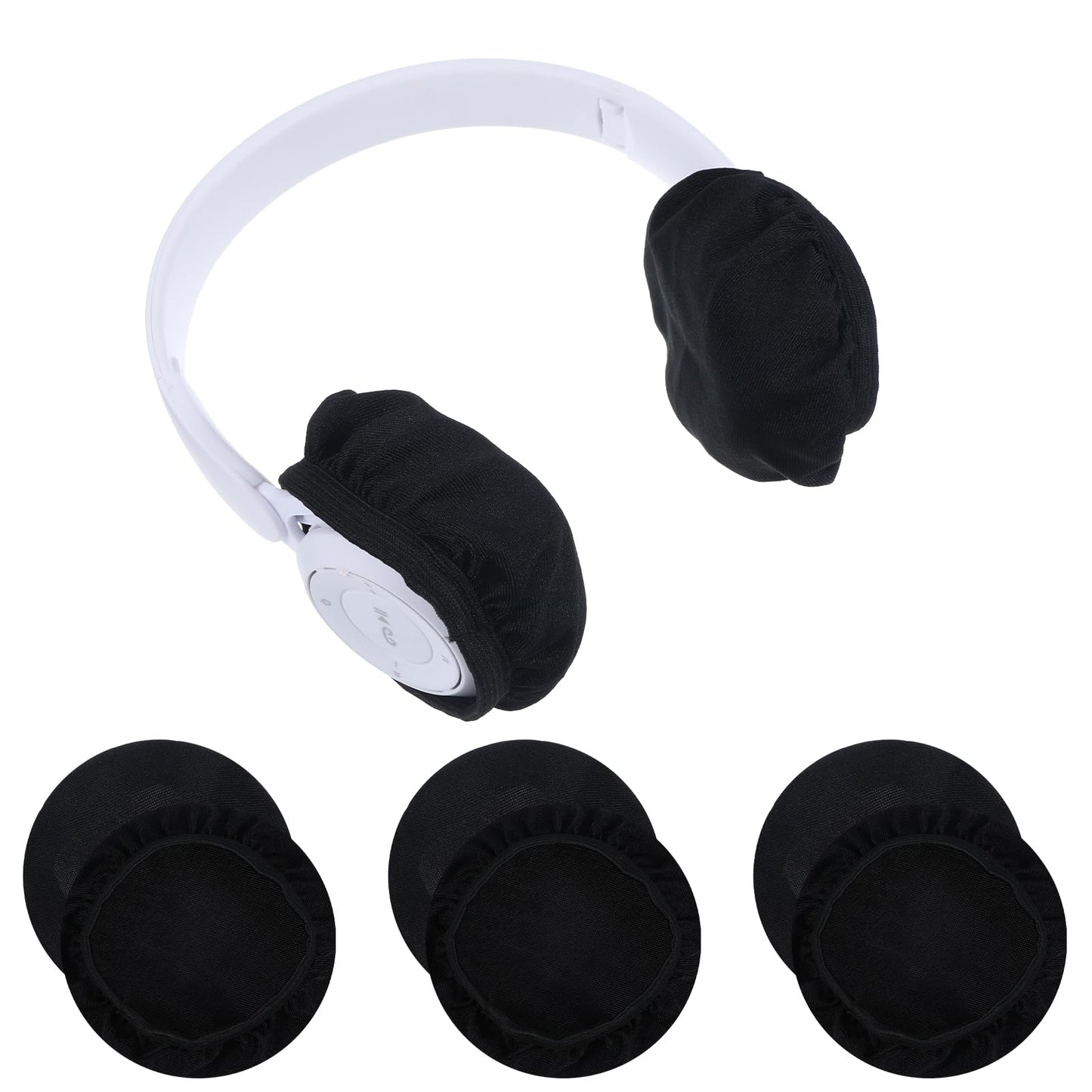 3 Pairs Headphone Earpad Covers, 3.9 inches Stretchable Washable Sweatproof Ear Pads Protectors Replacement Earmuffs Protectors for Gym, Libraries, Gaming
