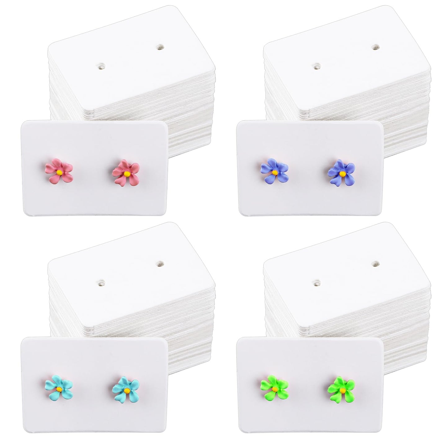 200 PCS Earring Cards for Selling White Earring Holder Cards Punch Earring Display for Selling Jewelry and Earrings Necklace Display