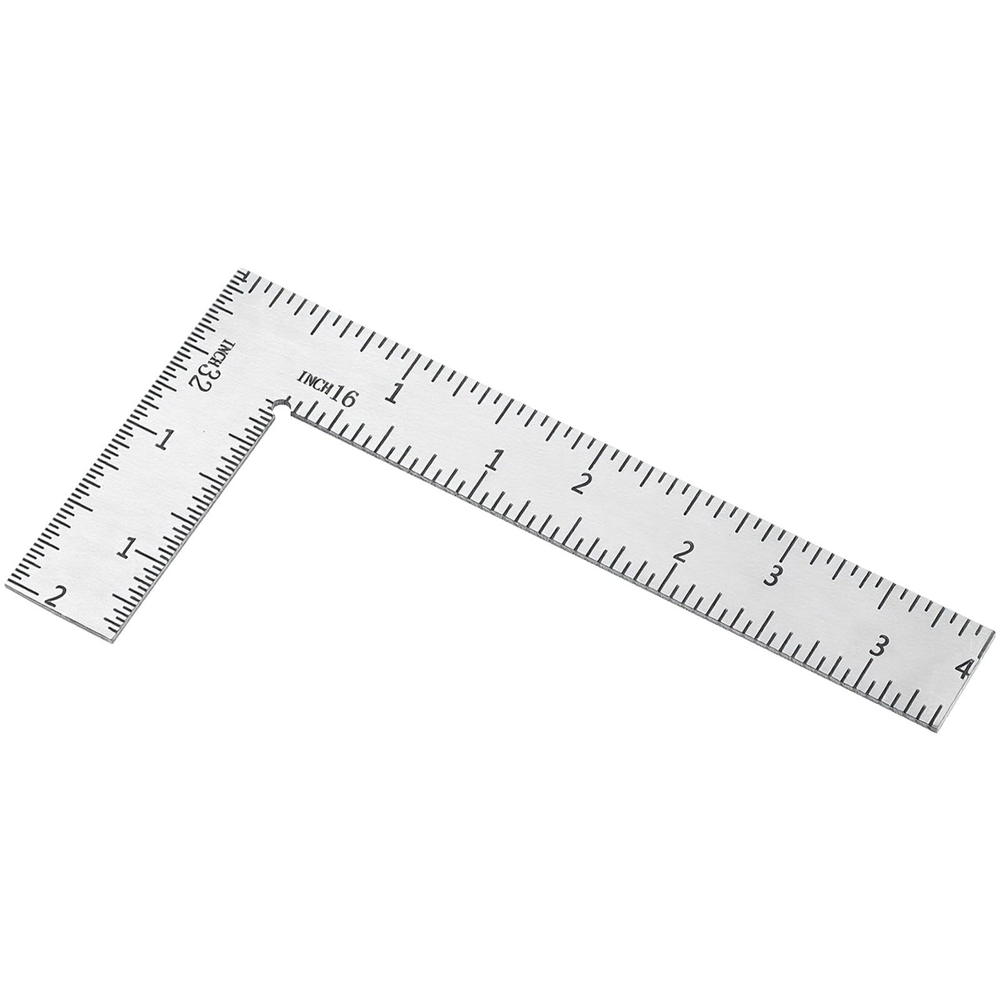 Nogeqi L Shaped Framing Square Ruler, Mini L Ruler Right Angle Rulers Metal 90 Degree Stainless Steel For Carpenter Engineer (2x4 Inch)