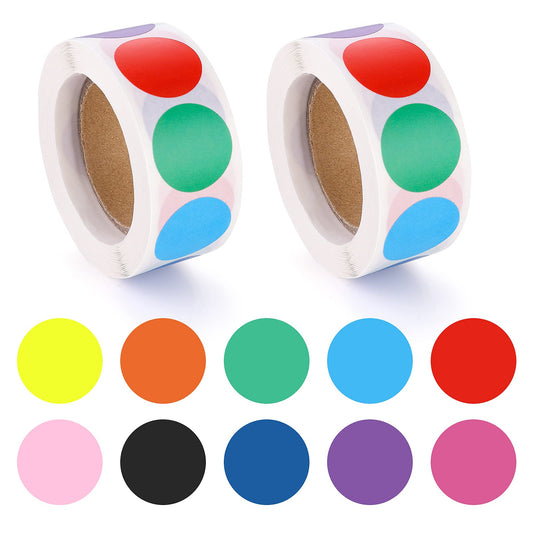 1000 Pieces Round Color Coding Circle Dot Labels Write Coding Labels Small Dot Stickers Self Adhesive Label Sticker Multicolor for for Family, Office, Student, Classroom