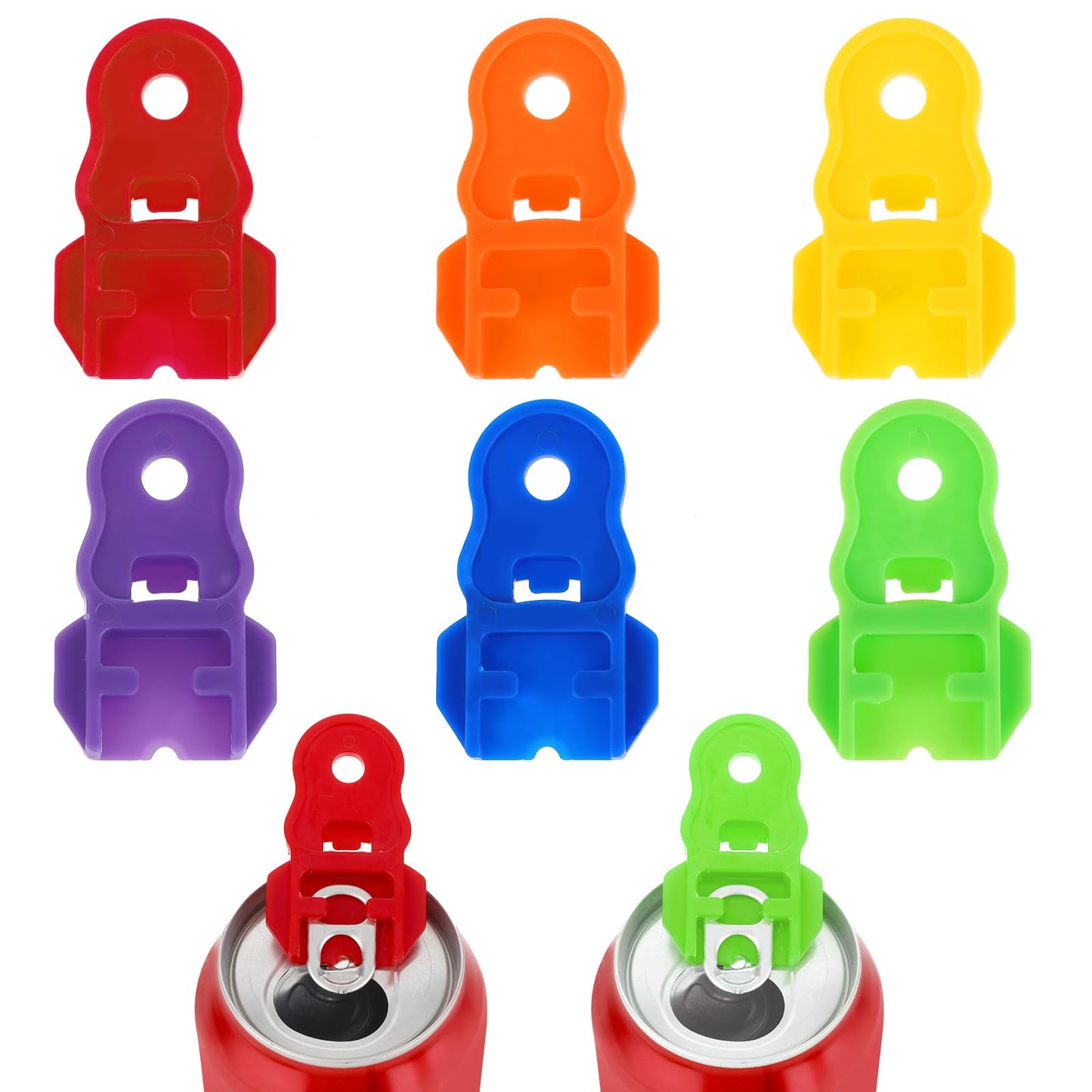 6 Pcs Colorful Can Tab Cover Plastic Drink Shield and Soda Protector Portable Beverage Pop Can Opener Manual Easy Can Opener Leakproof Soda Top Ring Opener Tool for Coke Beer Aluminum Beverage