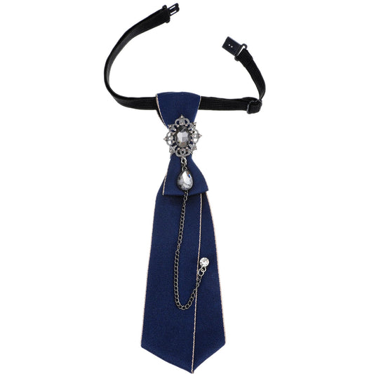 Ymapinc Women's Rhinestone Tie, 22 cm, Navy Blue