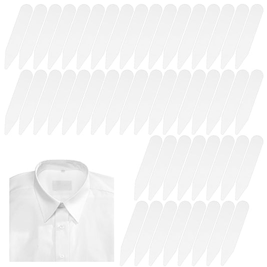 Ymapinc Pack of 50 Formal Shirt Collar Inserts, White Plastic Collar Stays, Men's Waterproof Invisible Shirt Collar Holder, Durable Shirt Collar Inserts for Men's Shirts, Women's Shirts (5.5 cm)