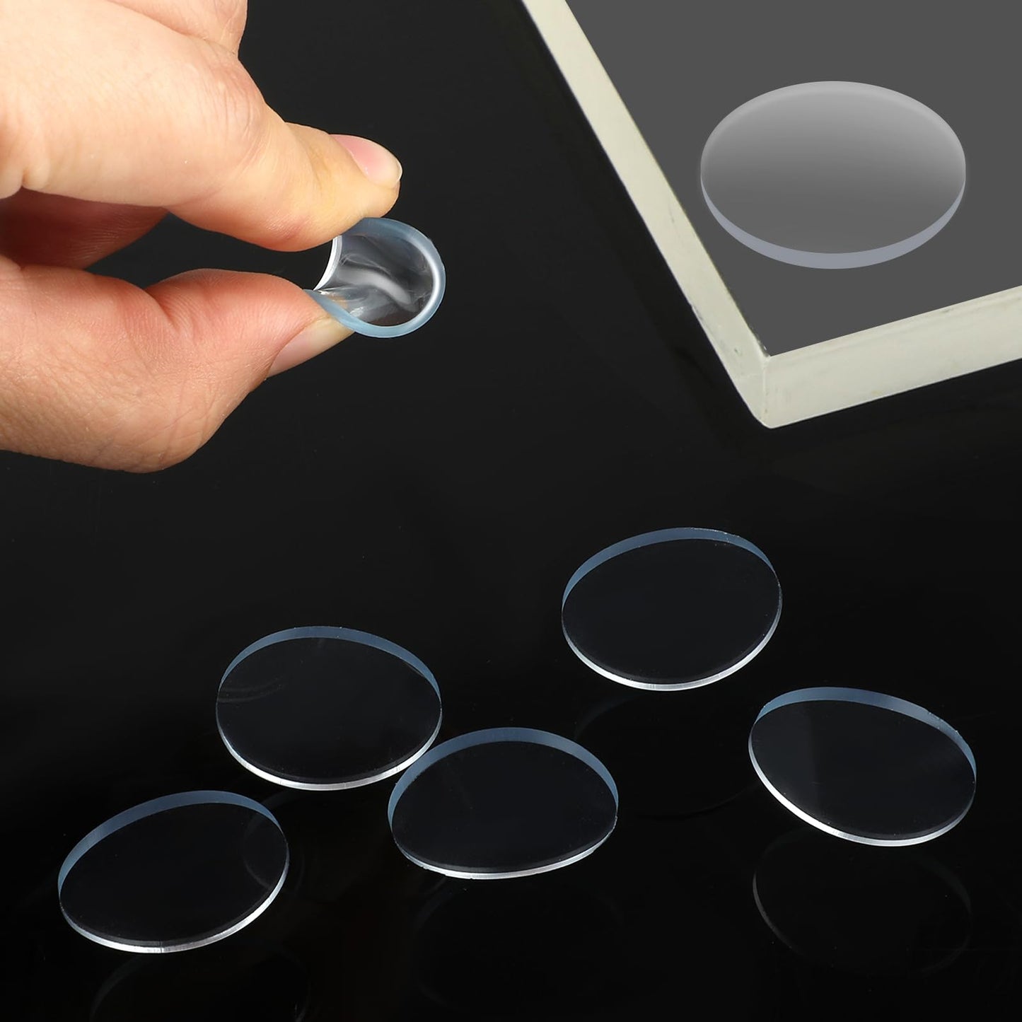 40PCS Rubber Stoppers, 25mm Glass Table Top Bumper, Anti Slip Rubber Bumpers Self Adhesive Non Slip Sticky Pads Silicone Rubber Pads Clear Cushioning Pad for Tables Workbenches Cutting Boards
