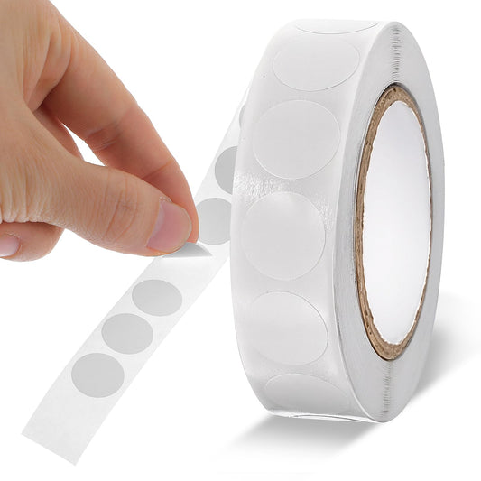 1Roll 1000 PCS White Dot Sticker 0.51 Inches Circle Tape Dots Waterproof Circle Stickers Self-Adhesive White Round Labels Blank Circle Sticker Labels to Write on for Office Shop Home Classroom Marking
