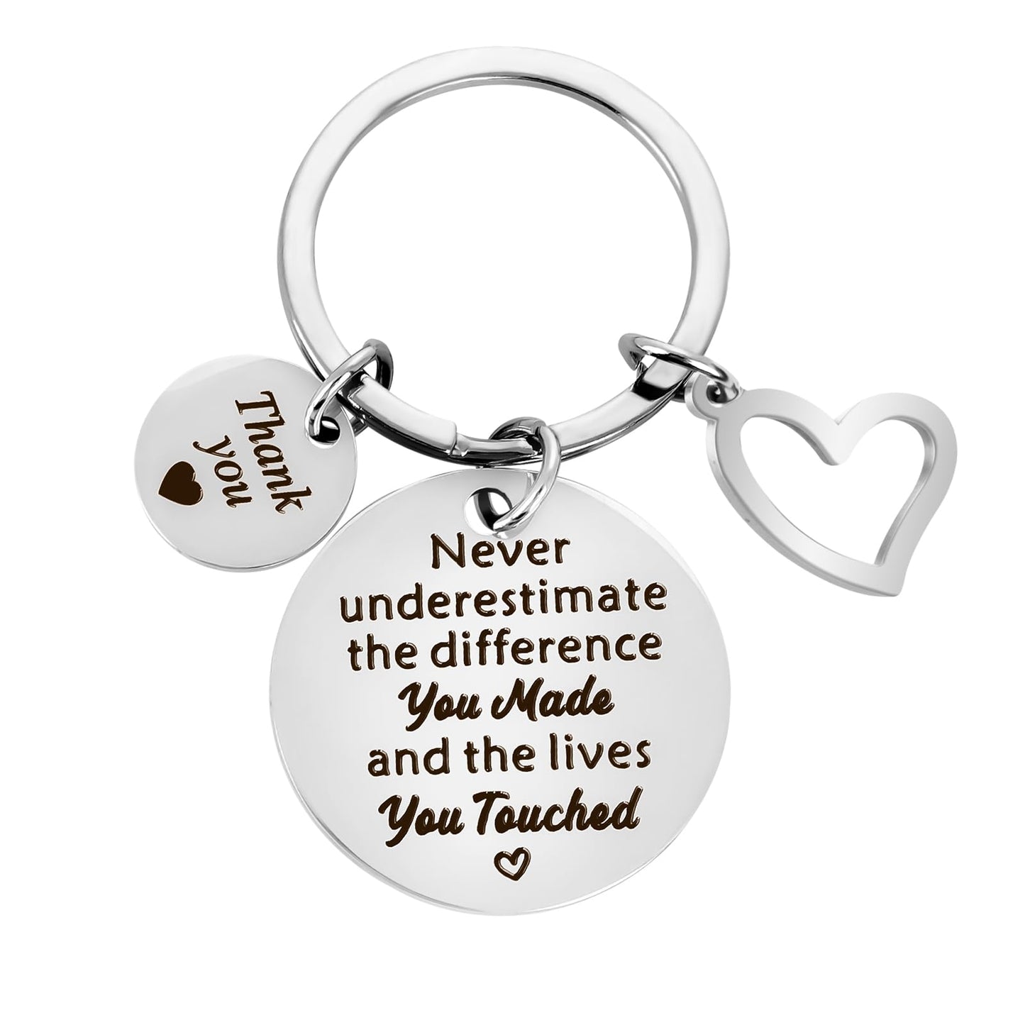 Tyqour Teacher Appreciation Gifts for Women, Teacher Keychain, Best Teacher Birthday Gifts End of Year Teacher Gift(Silver)