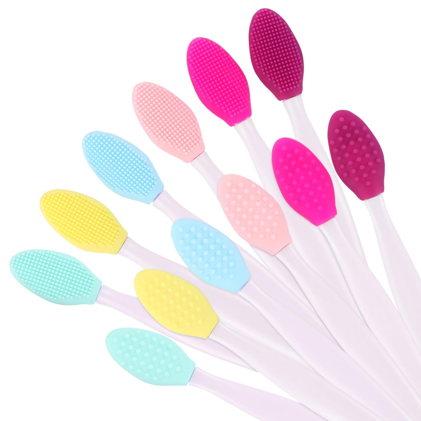 12pcs Lip Exfoliator Brush Double-Sided Silicone Exfoliating Lip Brush Soft Silicone Face Lips Cleaning Tool Silicone Lip Scrubber Lip Mask Applicator For Plump Smoother Lip Appearance Multi-Colored